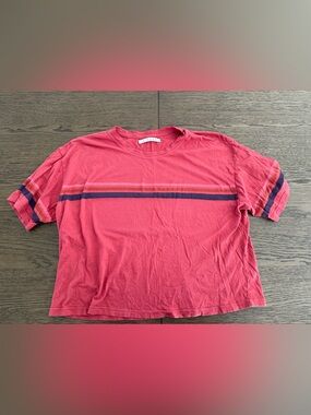 XiRENA Red Tee Shirt with Stripes